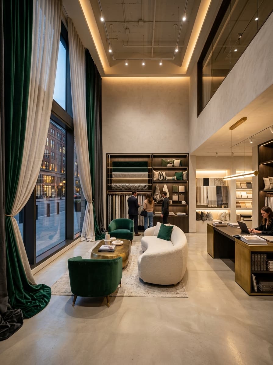 Luxury soft furnishing showroom and studio